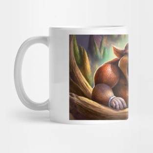 Angry, pumped-up squirrel with nuts Mug